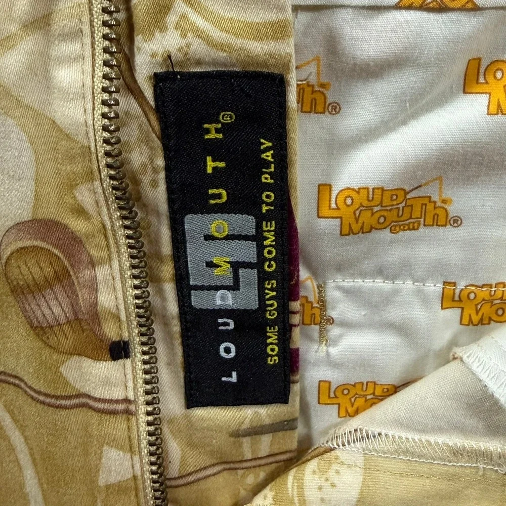 Loudmouth Golf Shorts Men's‎ 32 Hawaiian Golf Print Cotton Stretch Flat Front